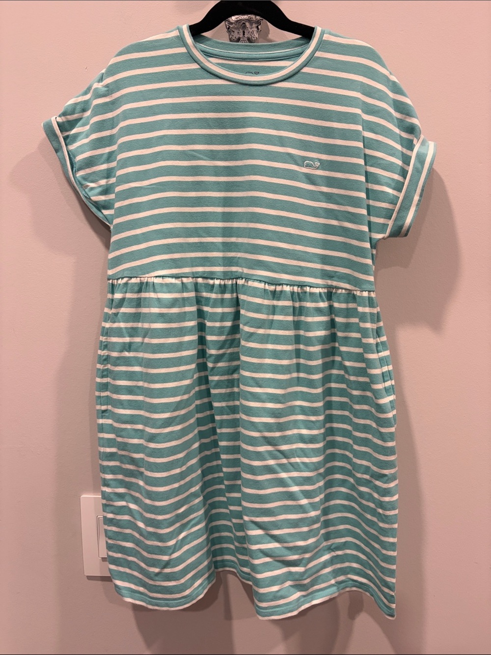 Vineyard Vines Mint and White Striped Cotton Dress
